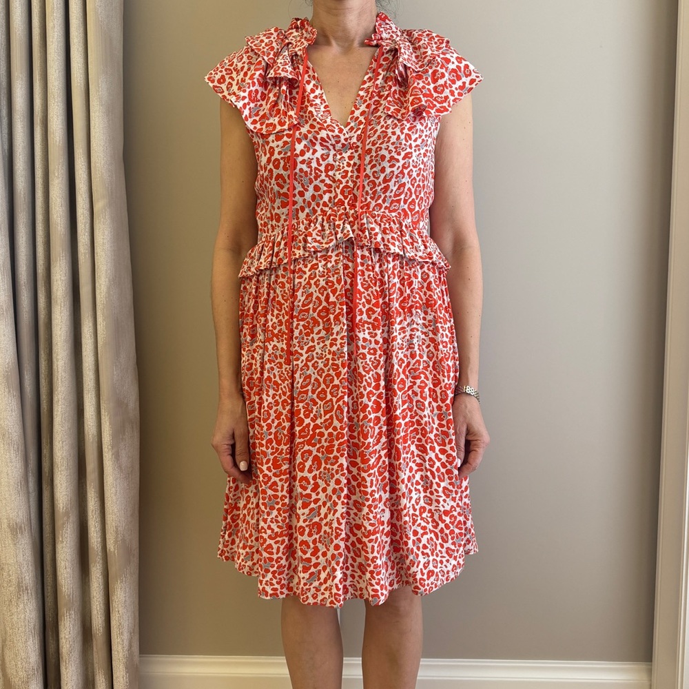 Maje red leopard print dress